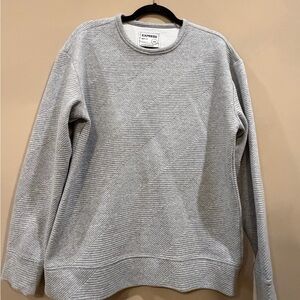 Express Men's Textured Gray Crewneck Sweater